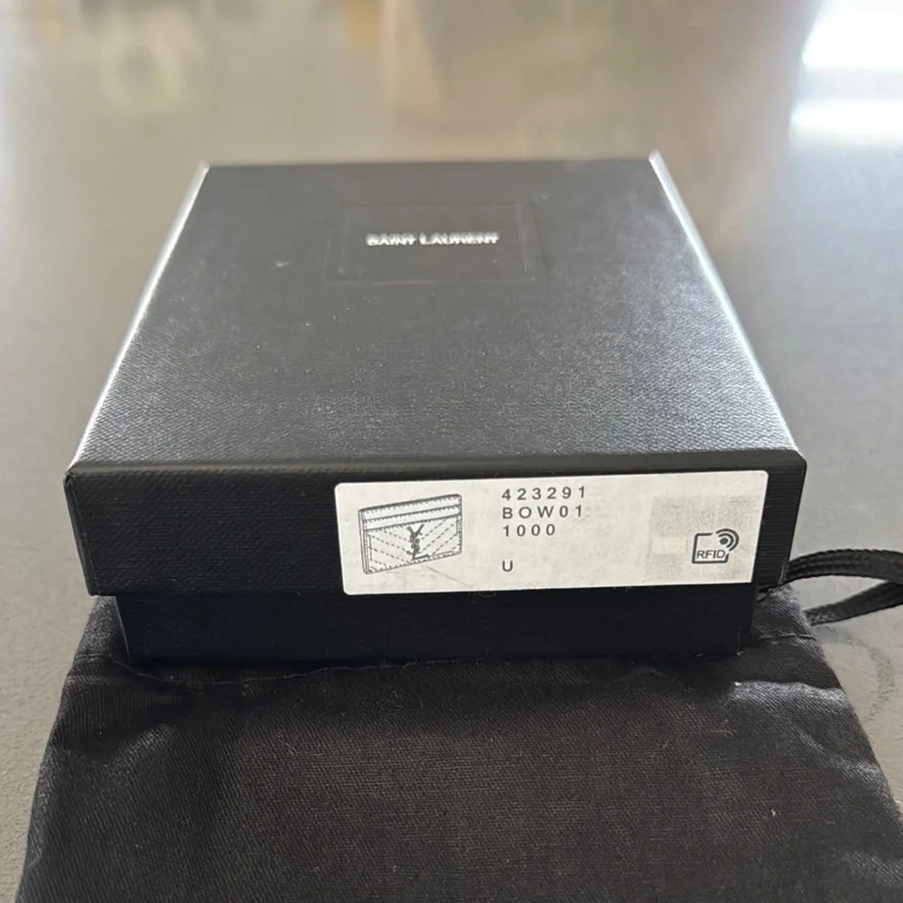 Saint Laurent NWT Cream Card Holder Wallet with Dust Bag & Box(full inclusion)